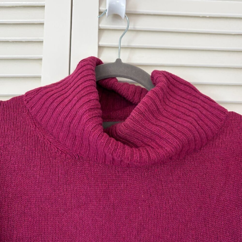By Anthropologie Blair turtleneck tunic sweater small pink berry oversized - Picture 6 of 13